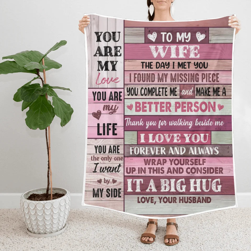 The Day I Met You I Found I My Missing Piece - Fleece Blanket - Wedding, Anniversary Gift For Wife From Husband, Christmas Gift for Her