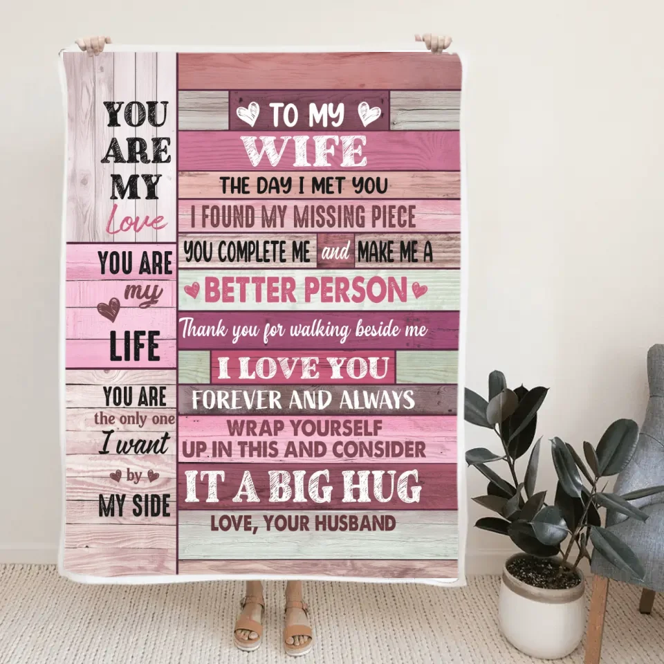The Day I Met You I Found I My Missing Piece - Fleece Blanket - Wedding, Anniversary Gift For Wife From Husband, Christmas Gift for Her