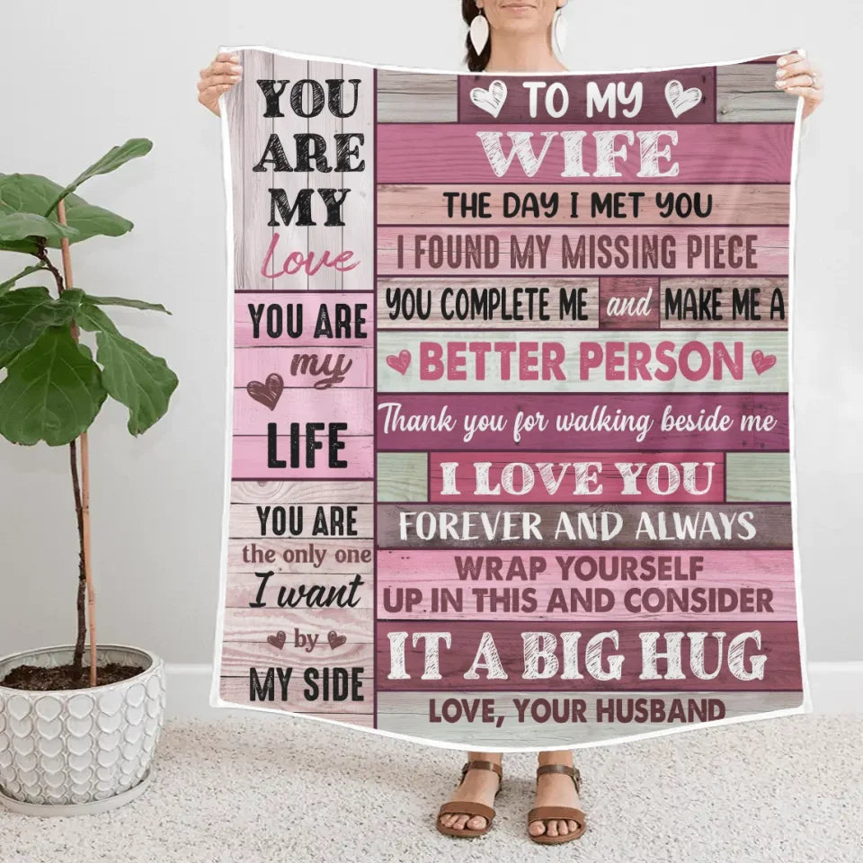 The Day I Met You I Found I My Missing Piece - Fleece Blanket - Wedding, Anniversary Gift For Wife From Husband, Christmas Gift for Her