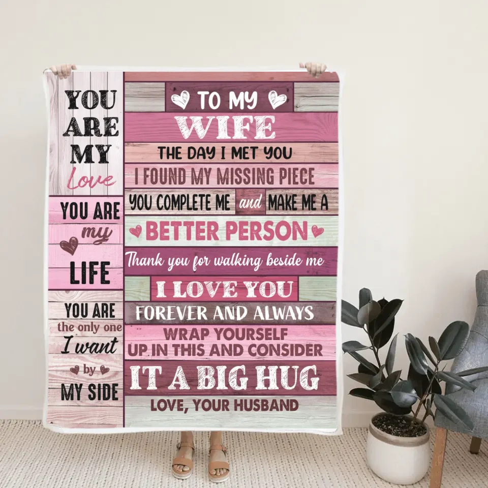 The Day I Met You I Found I My Missing Piece - Fleece Blanket - Wedding, Anniversary Gift For Wife From Husband, Christmas Gift for Her