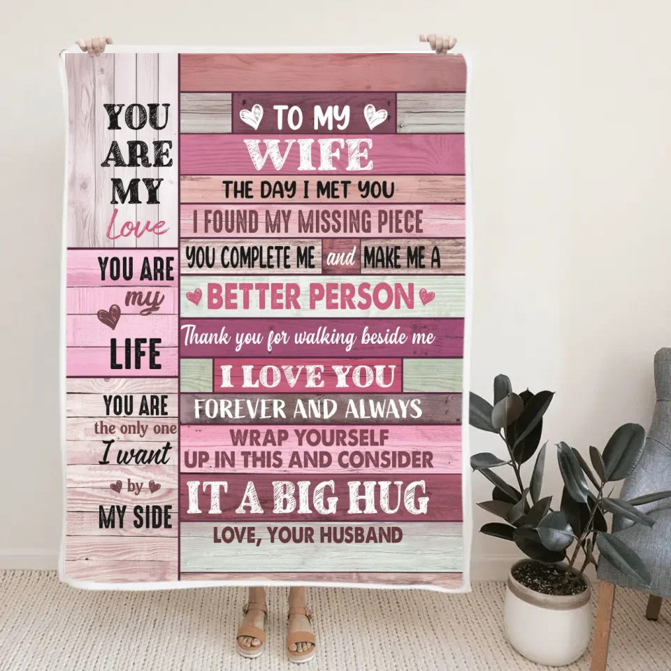 The Day I Met You I Found I My Missing Piece - Fleece Blanket - Wedding, Anniversary Gift For Wife From Husband, Christmas Gift for Her