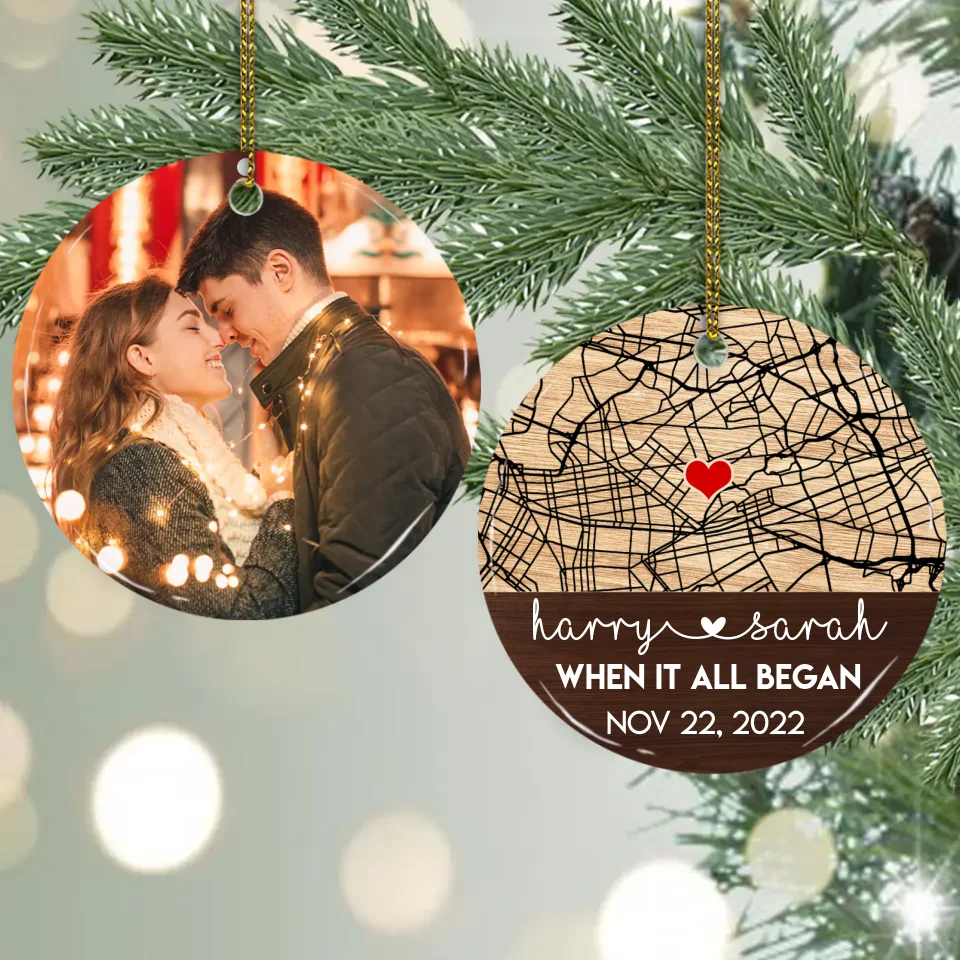 Custom Photo Blanket Valentine Gift For Wife Husband, Where It All Began Custom Map - Wedding Anniversary Photo Gift