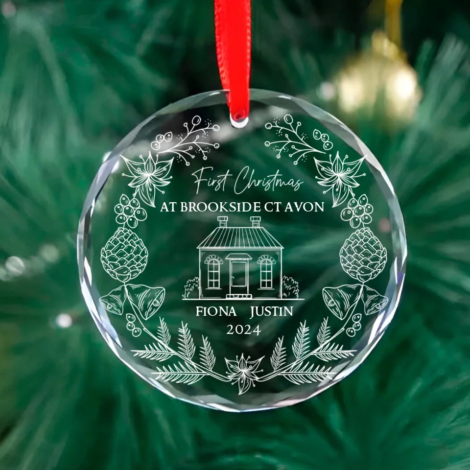 First Christmas At New Home - Glass Ornament - Housewarming Gifts New Home For Christmas