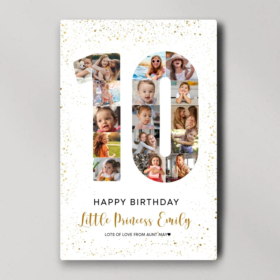 Happy 10th Birthday My Prince Princess - Custom Canvas Poster - Birthday Gift For Children