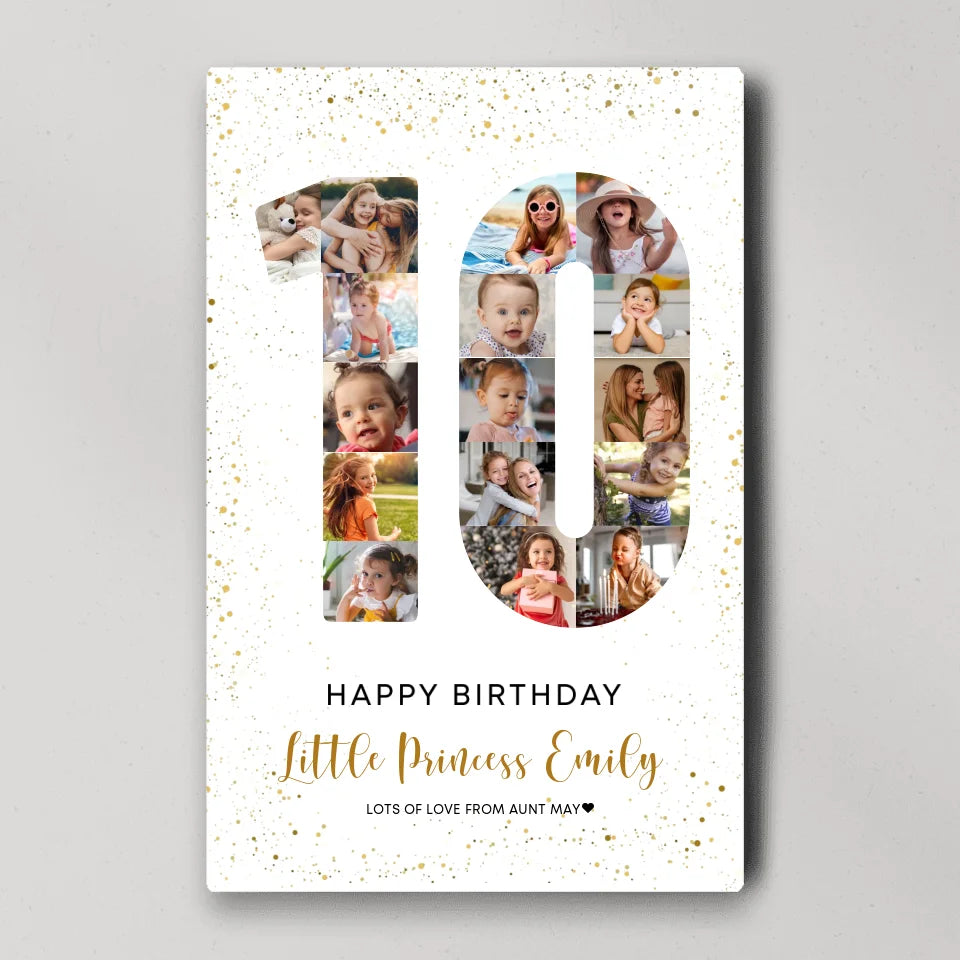 Happy 10th Birthday My Prince Princess - Custom Canvas Poster - Birthday Gift For Children