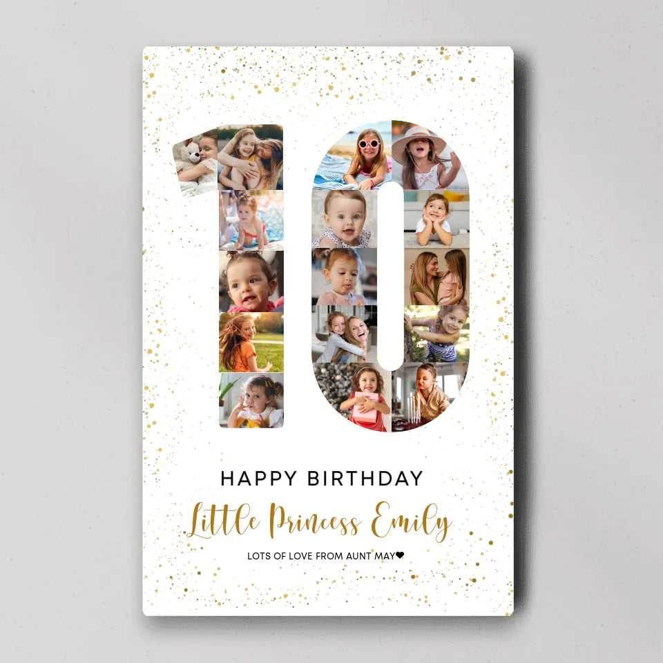 Happy 10th Birthday My Prince Princess - Custom Canvas Poster - Birthday Gift For Children