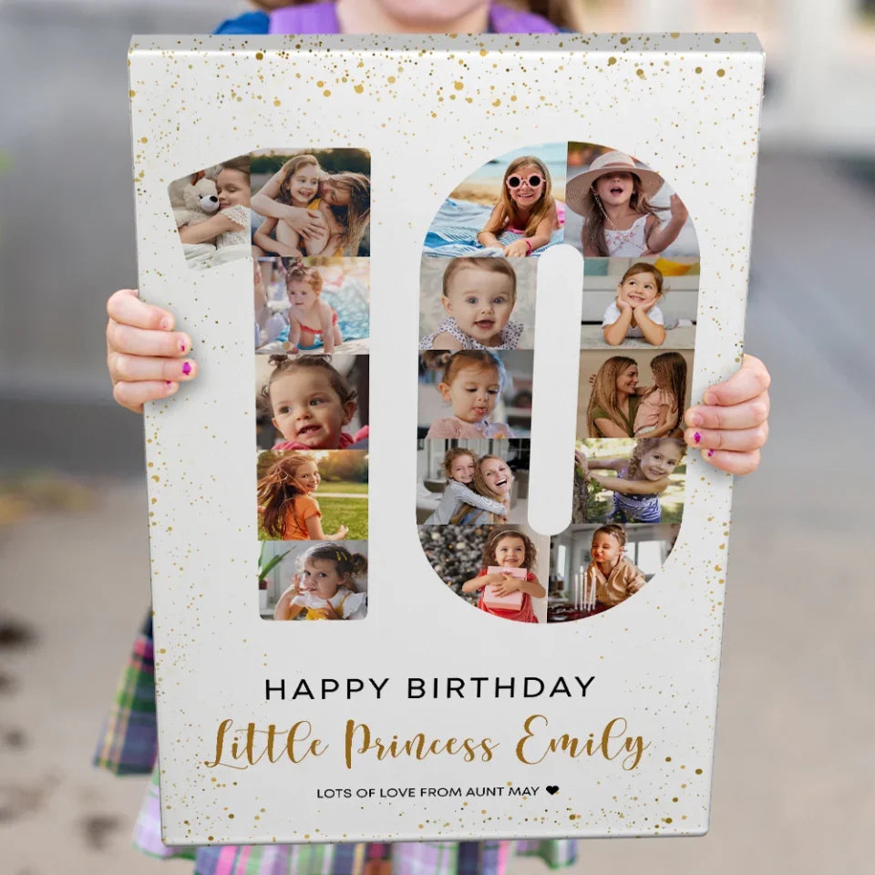 Happy 10th Birthday My Prince Princess - Custom Canvas Poster - Birthday Gift For Children