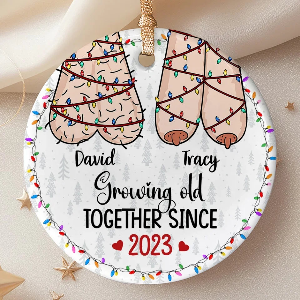 Annoying Each Other For Many Years - Circle Ceramic Ornament - Gift For Couples Christmas