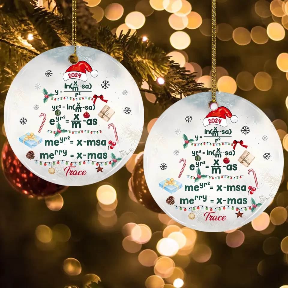 Mathematical Equations Math Tutor - Custom Ceramic Ornament - Christmas Gift For Mathematics Teacher - Appreciation Gifts