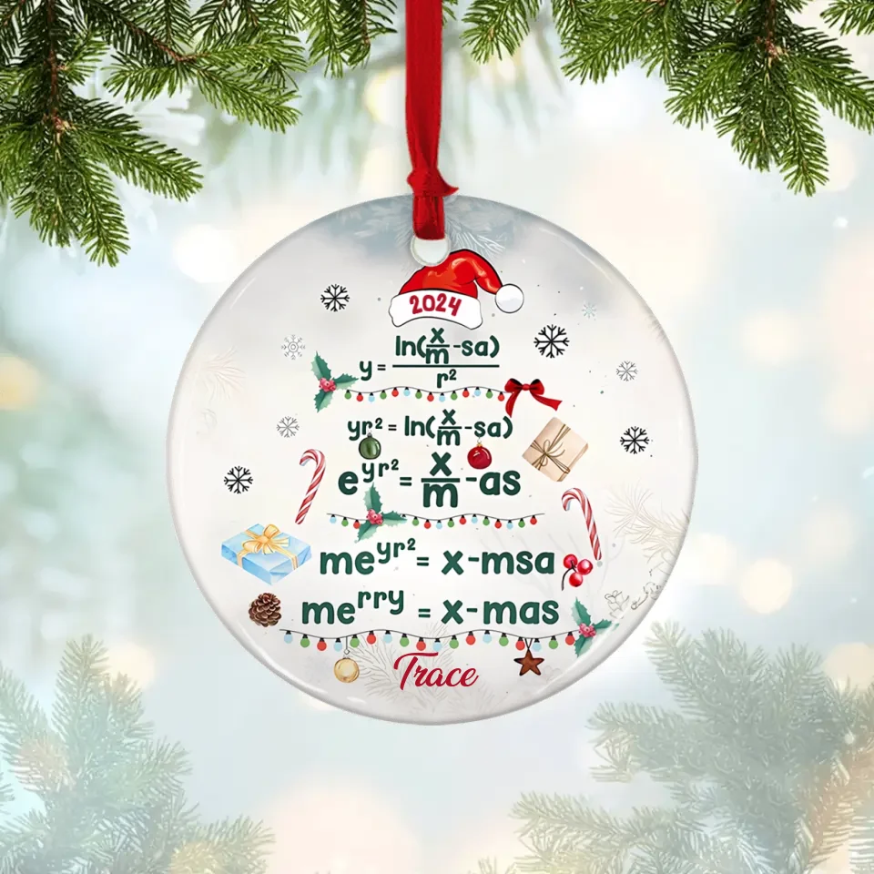 Mathematical Equations Math Tutor - Custom Ceramic Ornament - Christmas Gift For Mathematics Teacher - Appreciation Gifts