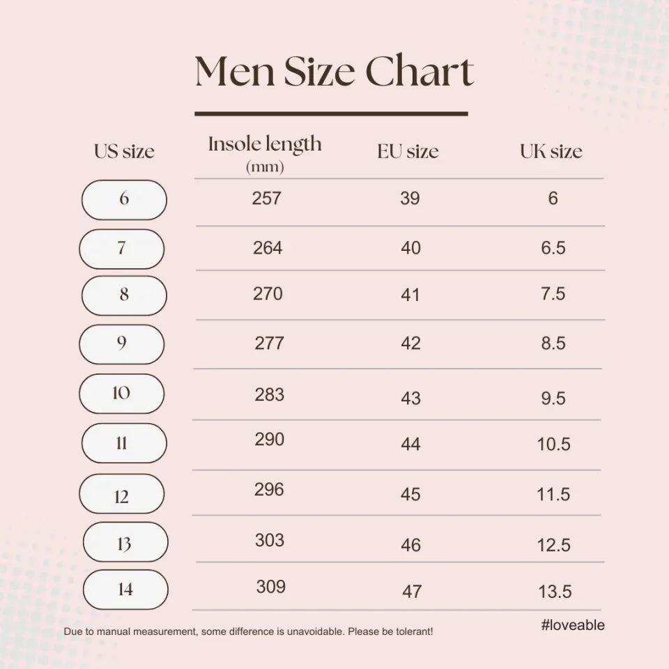 shoes men size chart