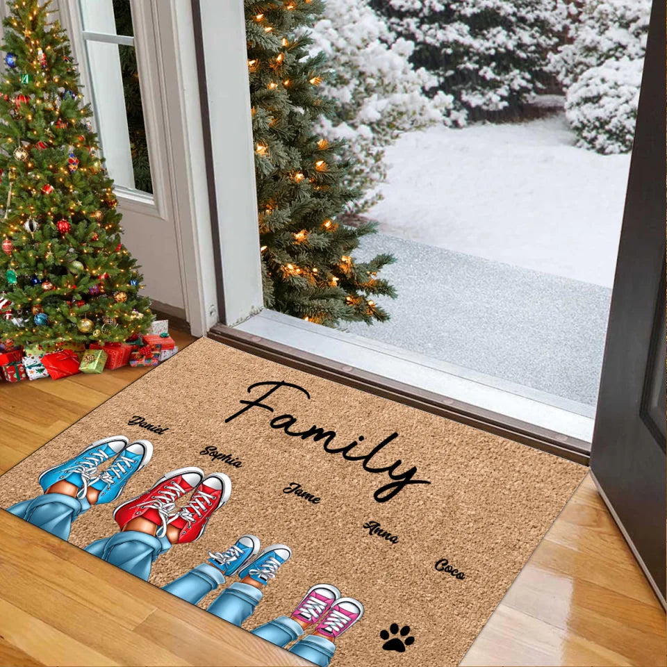 Family Shoes - Personalized Doormat - Gift For Family