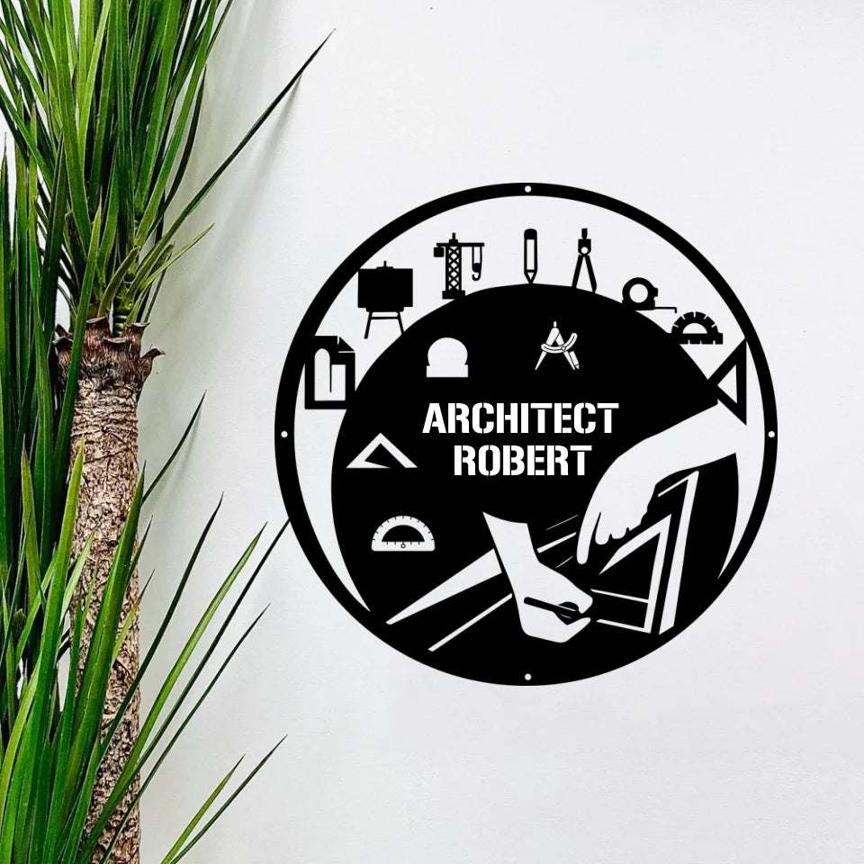 Architecture Engineers' Cut Metal Sign - Architectural Home Interior Art - Gift for Architec, for Friend, Self Gift