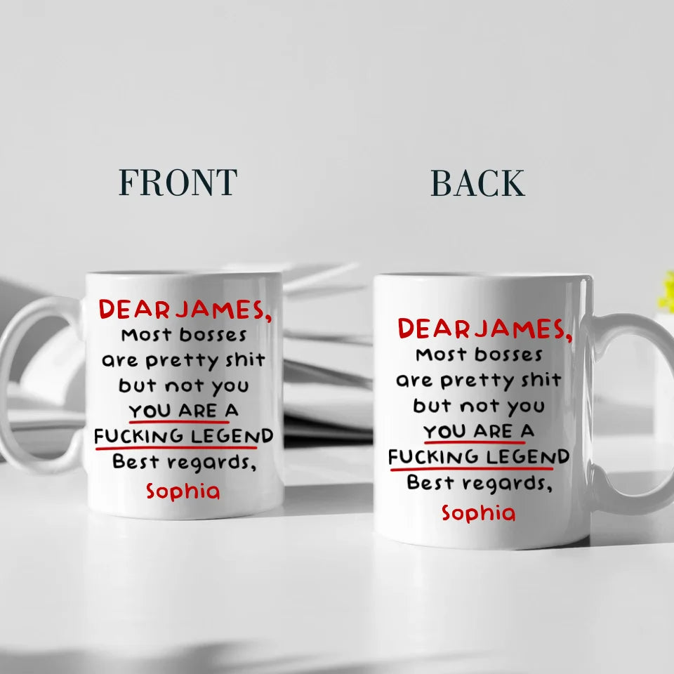Personalized Coffee Mug - Funny Gift For Boss from Employees - Boss Appreciation Mug - Office Decor Accessories