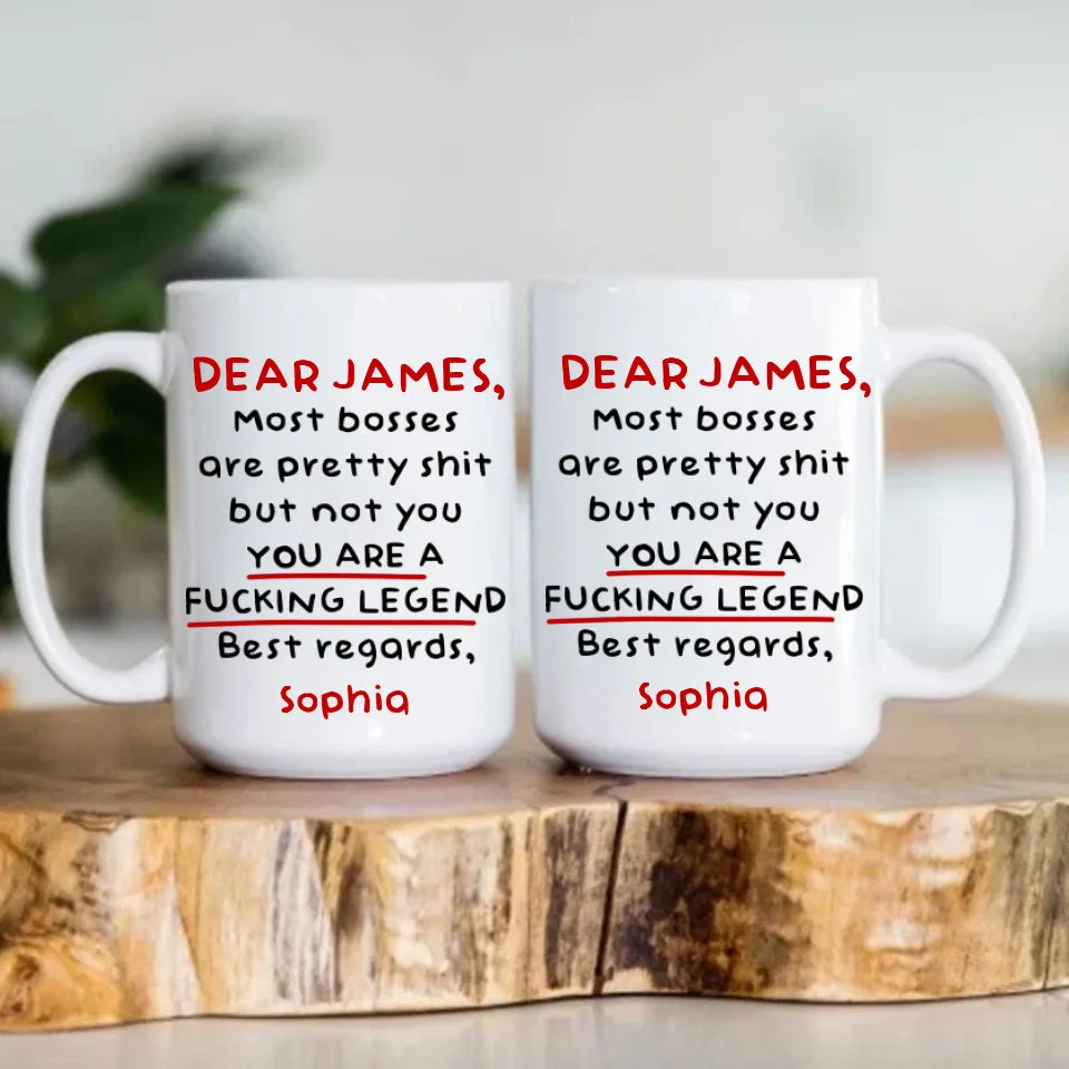 Personalized Coffee Mug - Funny Gift For Boss from Employees - Boss Appreciation Mug - Office Decor Accessories