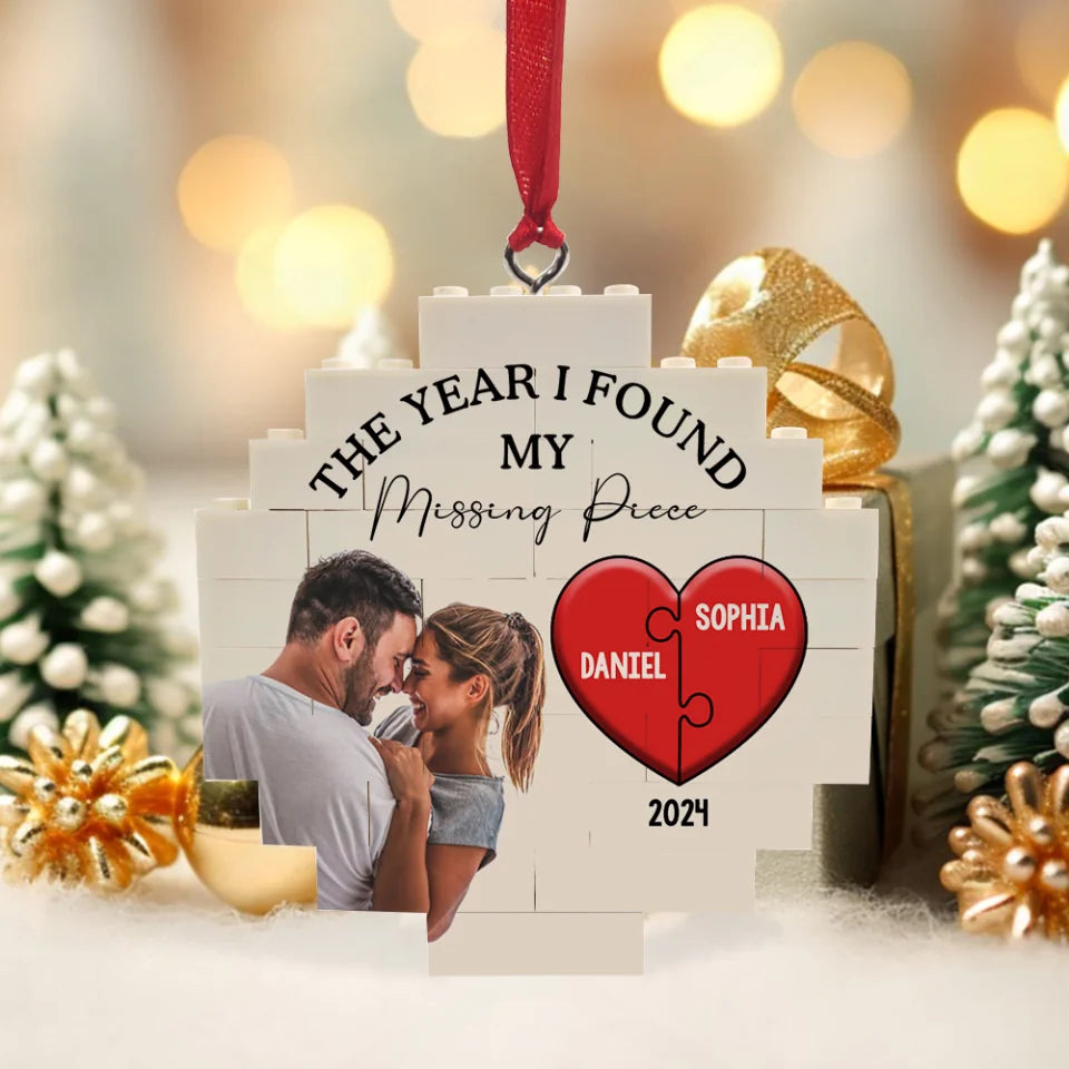 The Year I Found My Missing Piece - Personalized Custom Puzzle Ornament - Christmas Gift for Couples