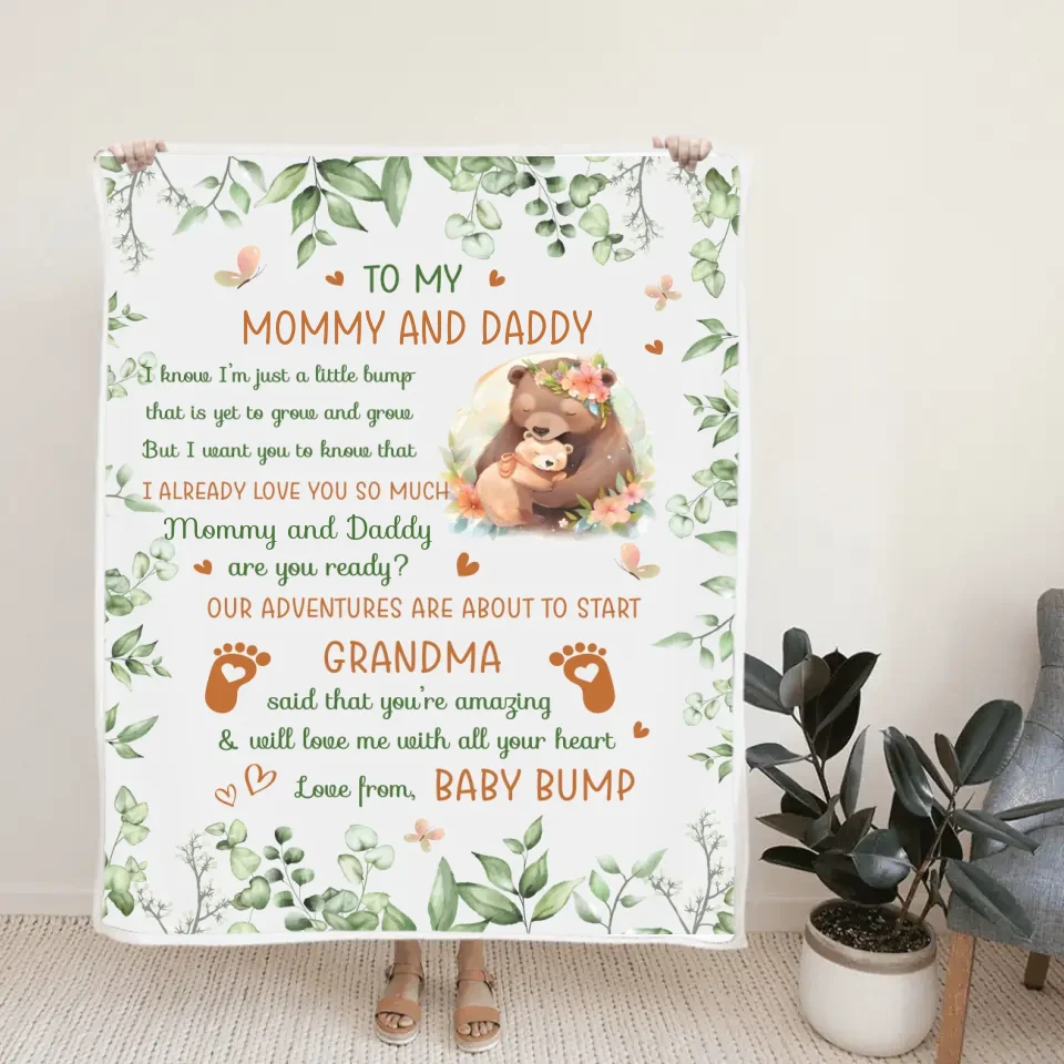 Grandma Said That You're Amazing - Personalized Fleece Blanket - Gifts For Pregnant Mom New Dad