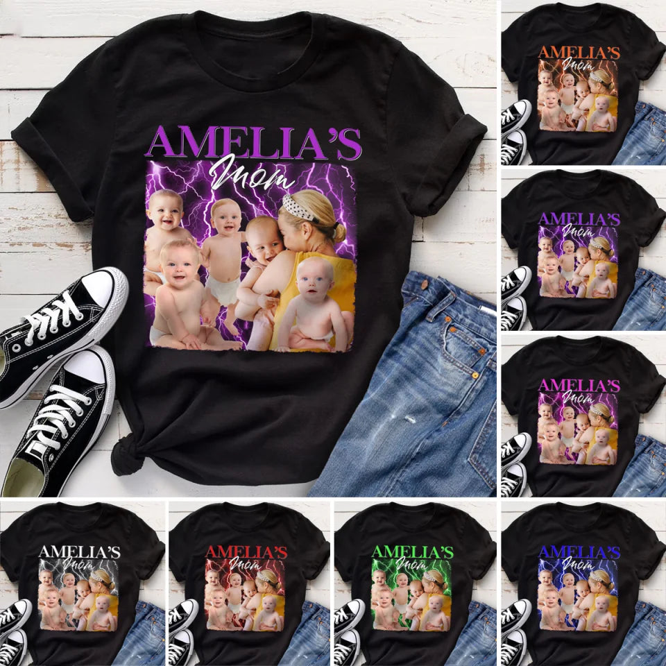 Personalized Bootleg Rap Shirts - Custom Upload Baby's Photo T-shirt - Gift for New Mom