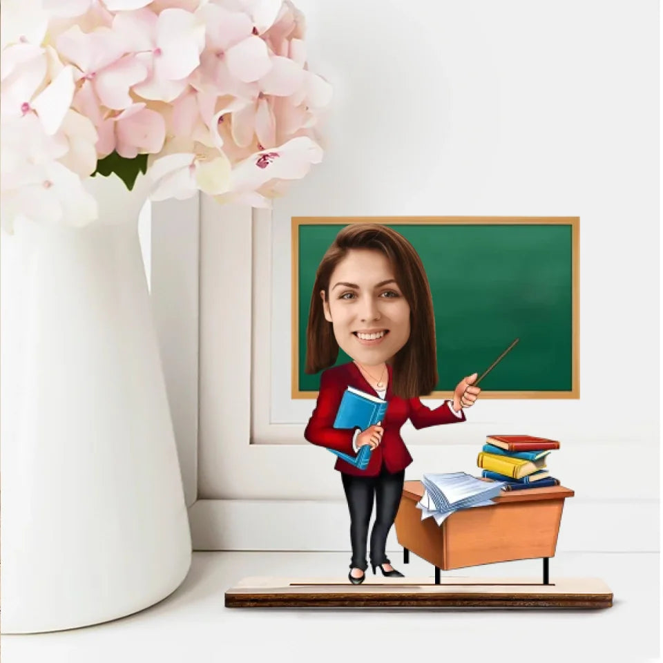 Custom Face Photo Day Of The Teacher - Custom Wooden Acrylic Plaque - Appreciation Gift For Teachers - Happy Teacher's Day