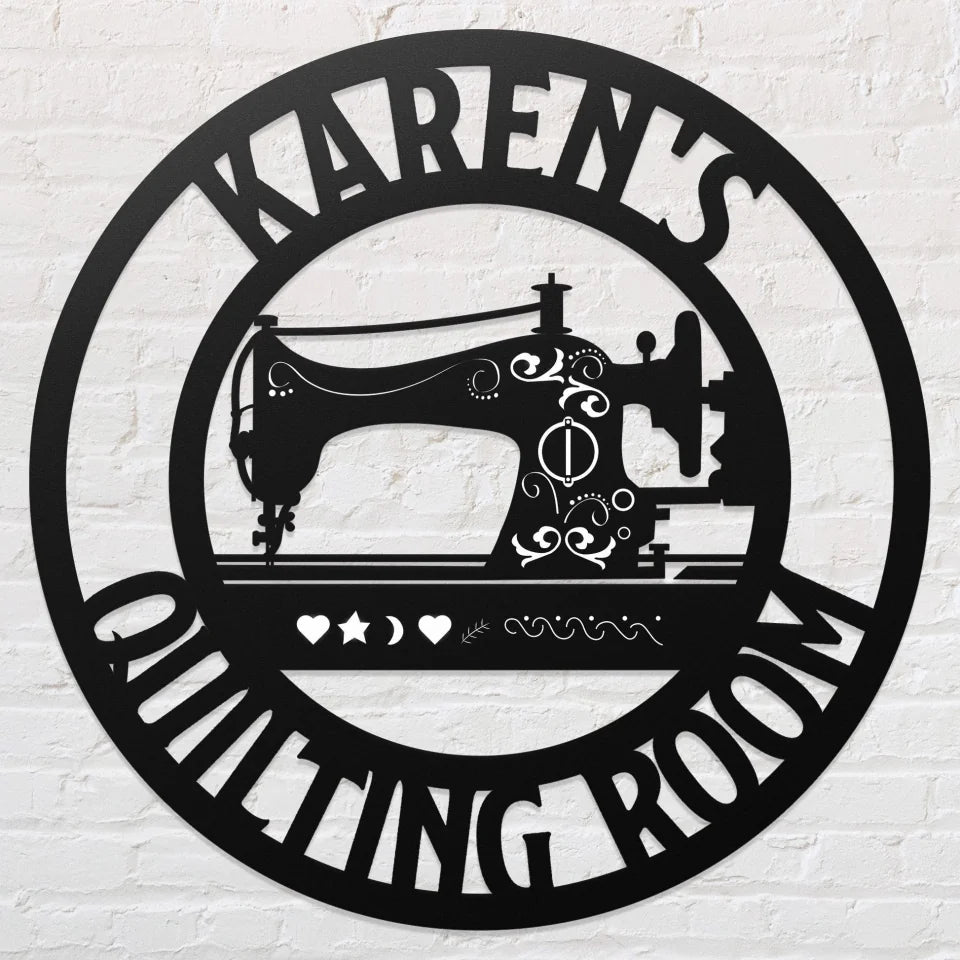 This Is My Sewing Room - Personalized Cut Metal Sign - Gift for Sewing Lovers, Sewers