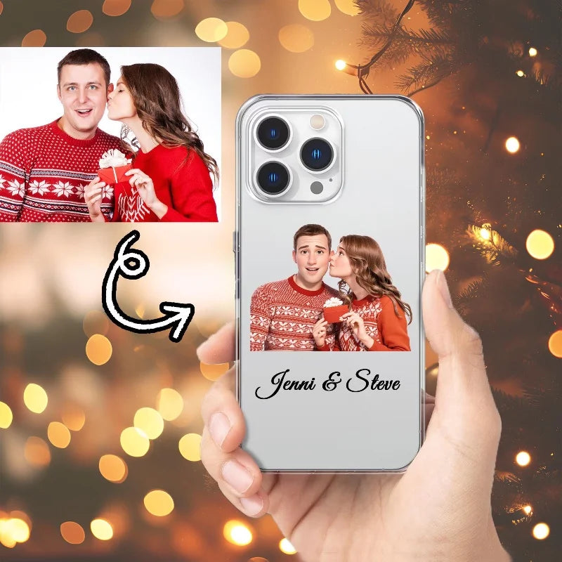 Personalized Valentine Gifts - Personalized Photo Cartoon Style - TPU Soft Transparent Phone Case - Gift for Couples, Friends, Self Gift