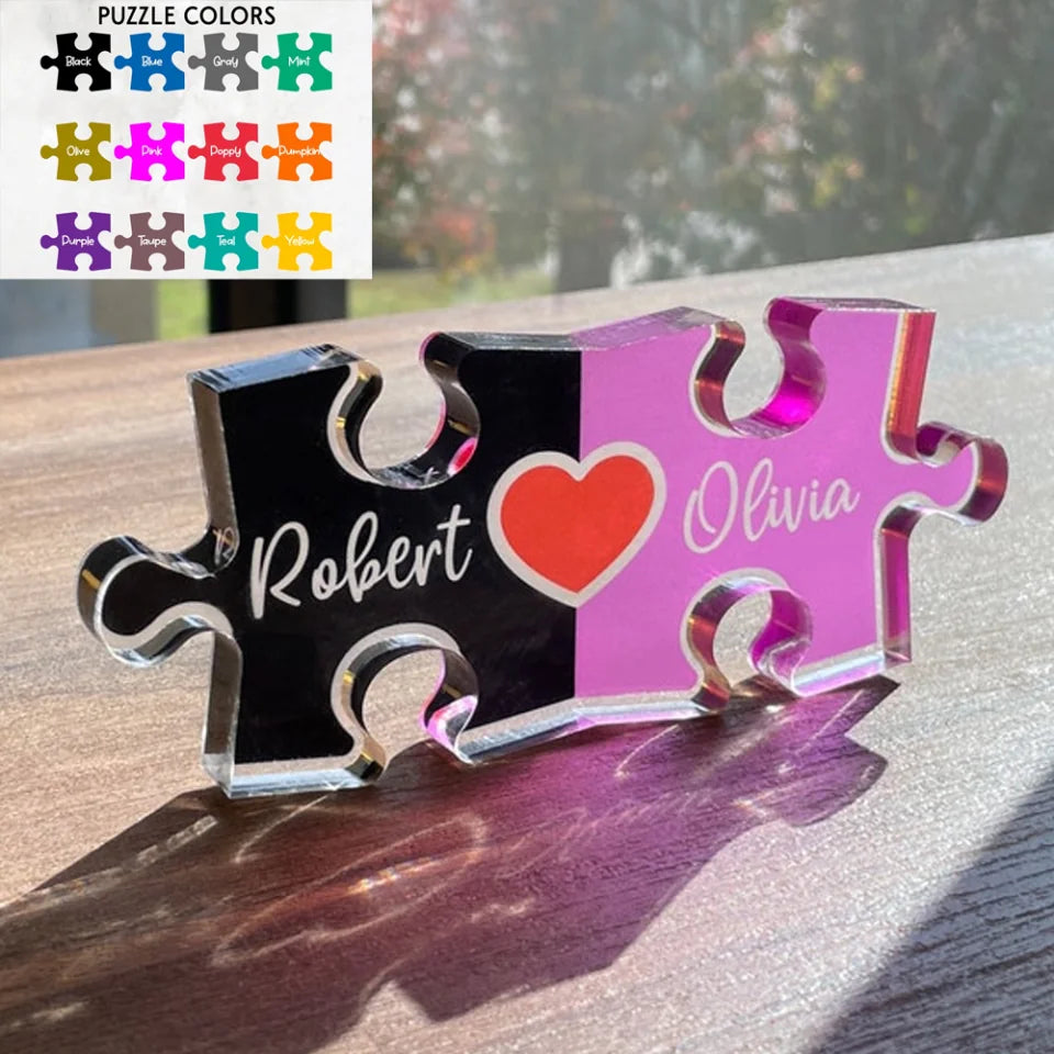 Personalized Valentine Gifts - Couple Gifts - Puzzle Name Sign - Valentines Day Gifts for Her Him - Personalized Romantic Gifts for Girlfriend, Boyfriend, Husband, Wife
