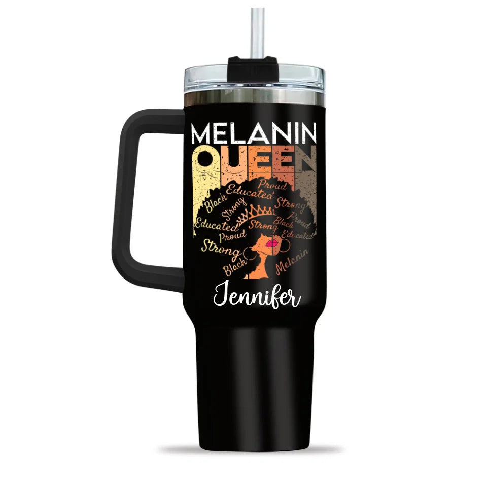 Black Queen Nutrition Facts - 40oz Tumnbler with Handle - Gift for Black Mom, Female Friends