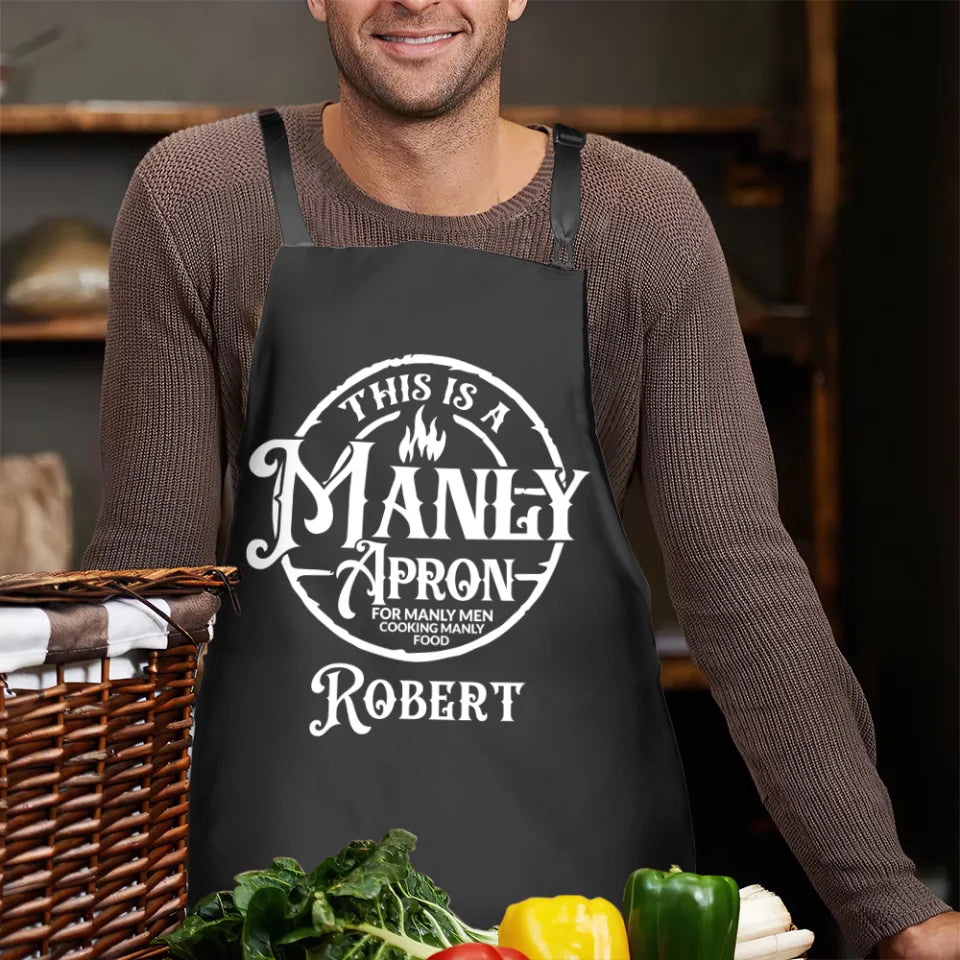 This is a Manly Apron - Funny Cool Men Gift - Personalized Apron Multicolor - Gift for Him