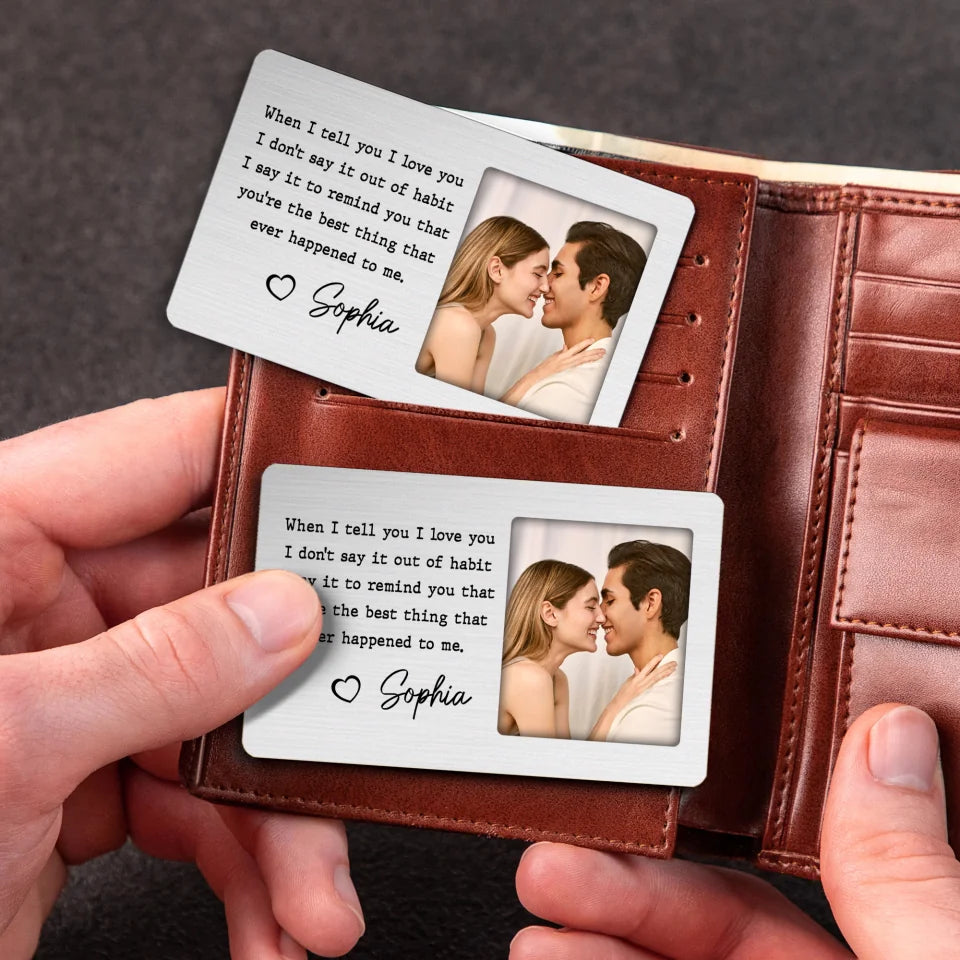 Custom Photo, Cartoon Style Dear Love Of My Life - Couple Personalized Custom Wallet Card - Gift For Husband Wife, Anniversary, Valentine's Day