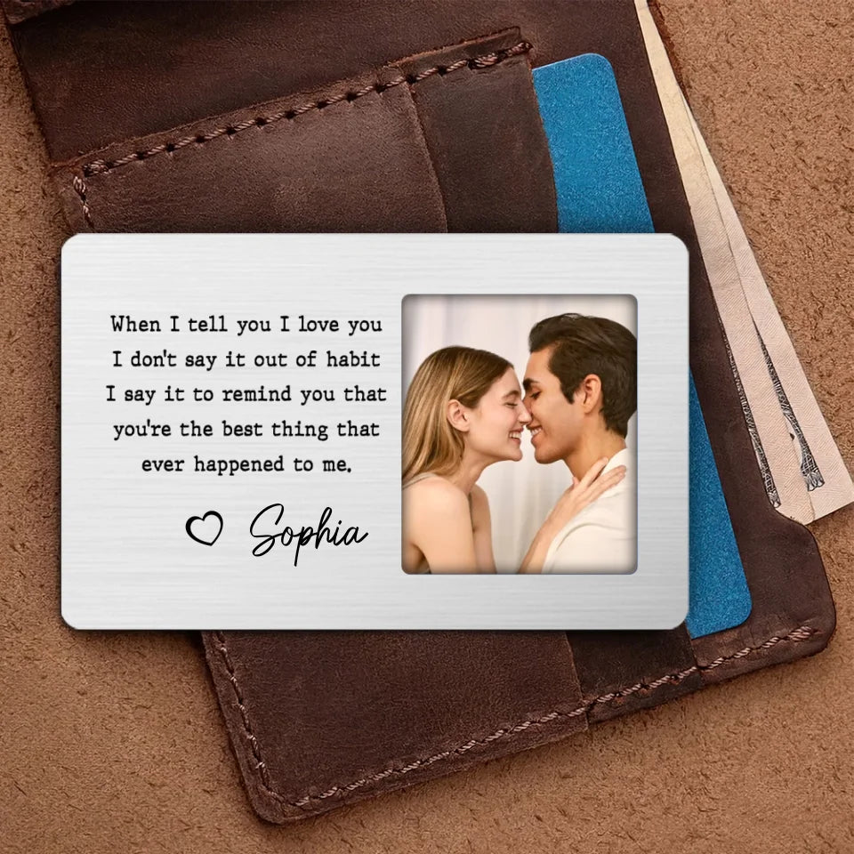 Custom Photo, Cartoon Style Dear Love Of My Life - Couple Personalized Custom Wallet Card - Gift For Husband Wife, Anniversary, Valentine's Day
