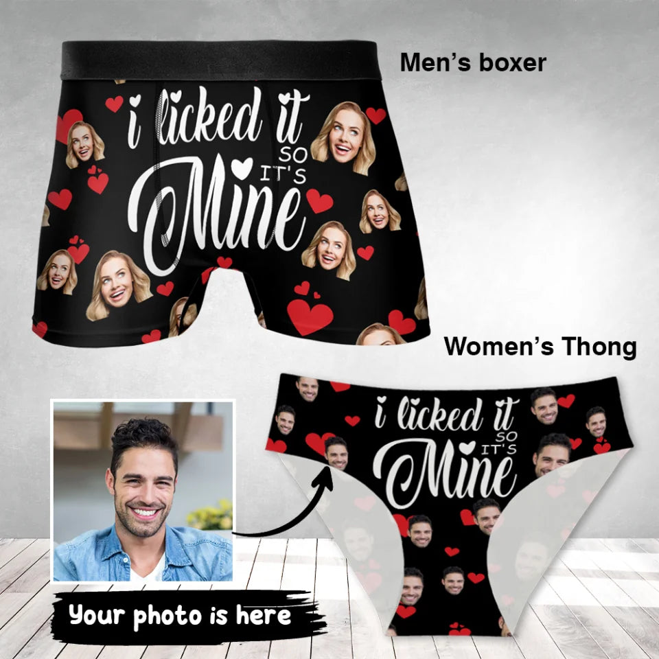 Lick &amp; Love Matching Boxer &amp; Thong - Gift For Couple Valentines