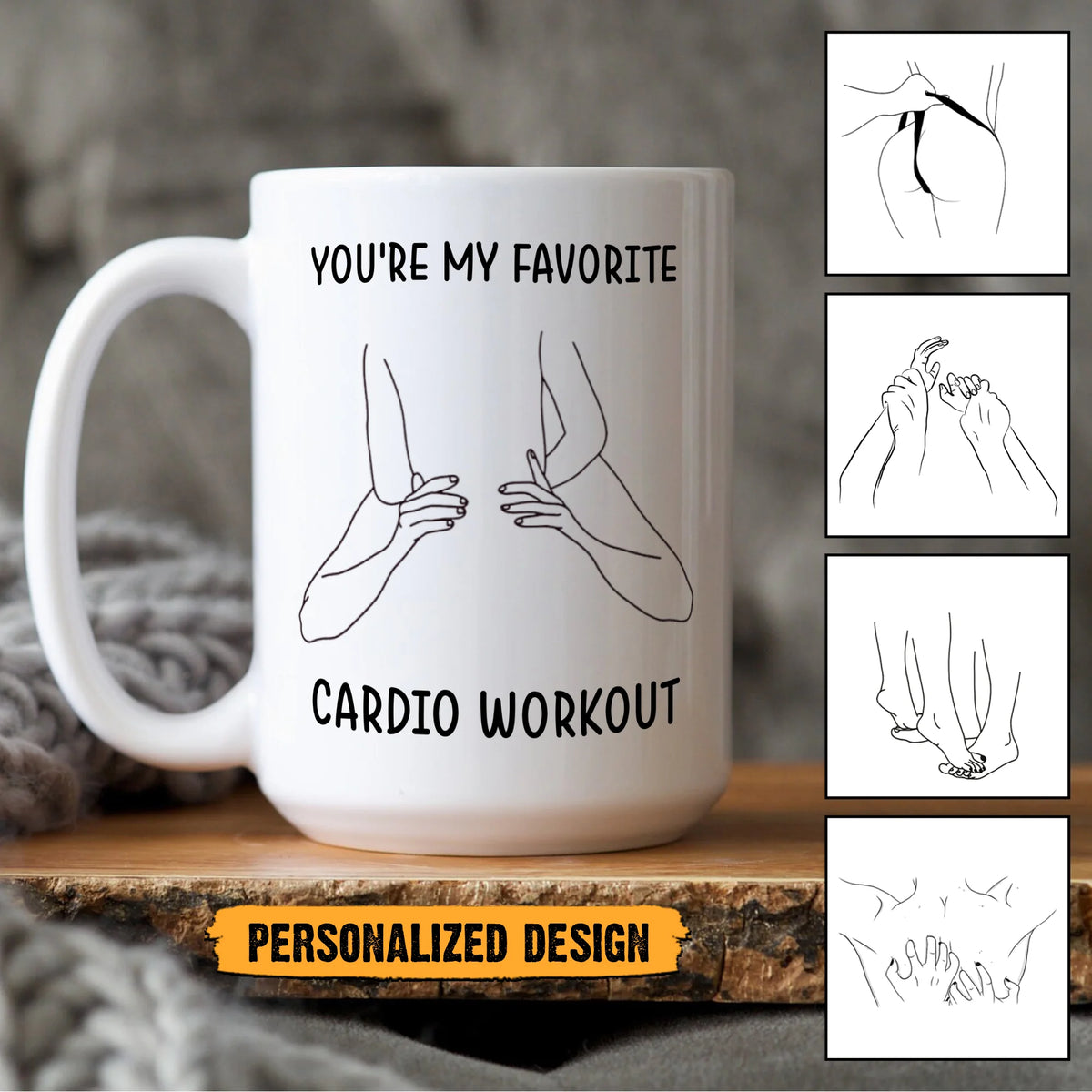 Funny Valentine's Day Gifts - You're My Favorite Cardio Workout - Gift For Her/Him, Couple Gifts, Valentine Mug