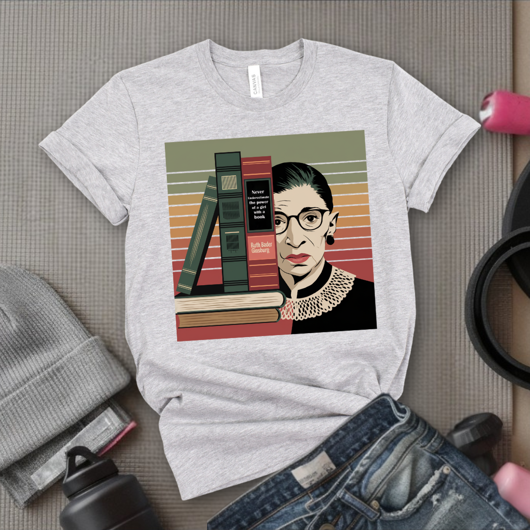 Never Underestimate The Power Of A Girl With A Book - Girl Power Inspirational T-Shirt - Women Empowerment Tee - Gift for Her - Bella Canvas 3001