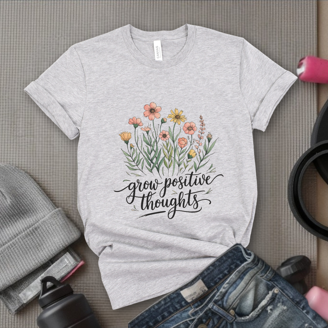 Grow Positive Thoughts Ver 2 - Women Empowerment Tee - Gifts for Her - Feminist Tee - Bella Canvas 3001