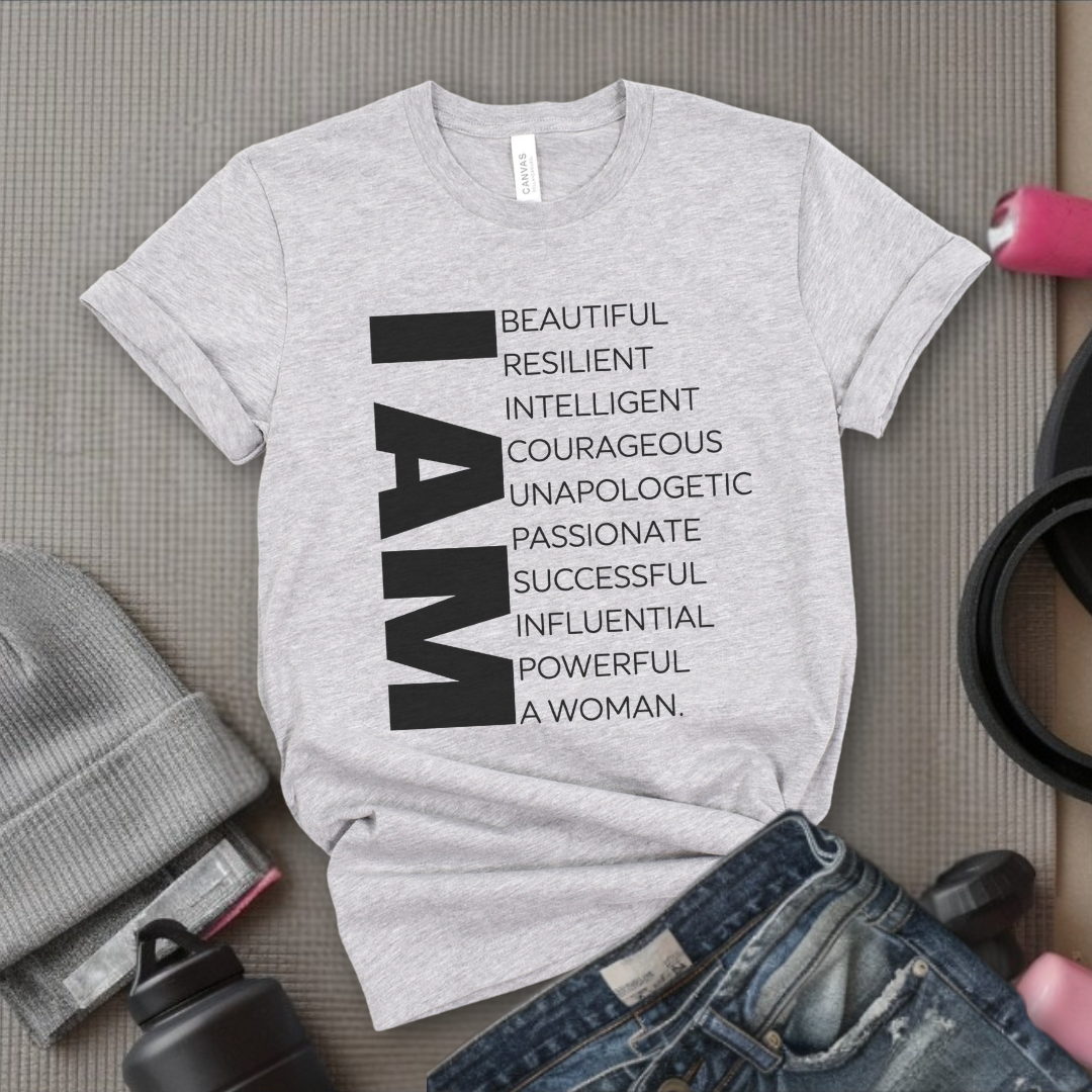 I am Beautiful Resilient Intelligent Powerful Woman T-shirt - Unisex Jersey Short Sleeve Shirt - Women Empowerment Tee - Self Gift - Bella Canvas 3001