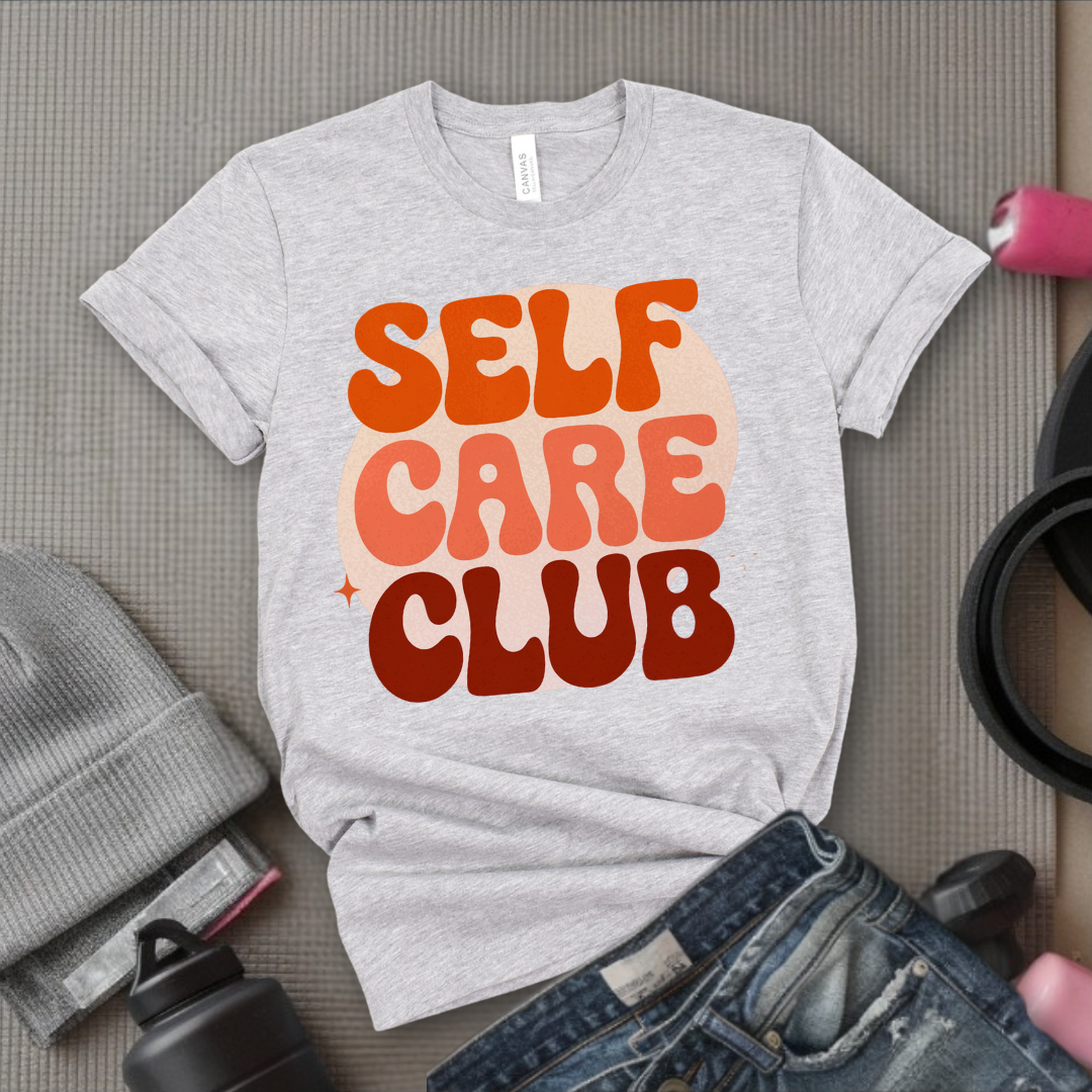 Self Care Club T-shirt - Y2k Style Tee - Unisex Jersey Short Sleeve Shirt - Gift for Yourself, Female Friends - Bella Canvas 3001
