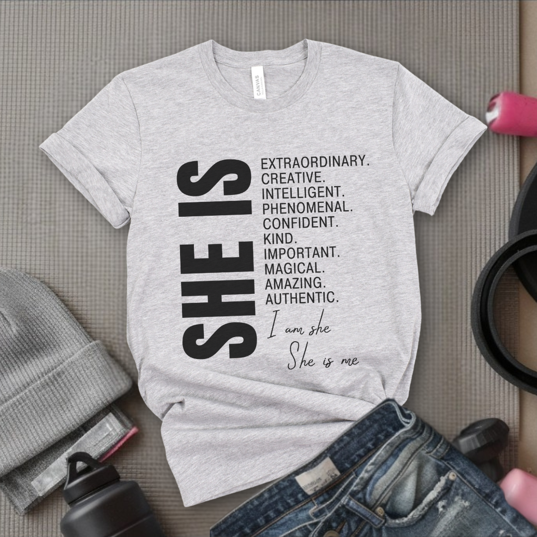 She is Extraordinary Creative Intelligent Kind T-shirt - Unisex Jersey Short Sleeve Shirt - Women Right Inspired Tee - Gift for Yourself - Bella Canvas 3001