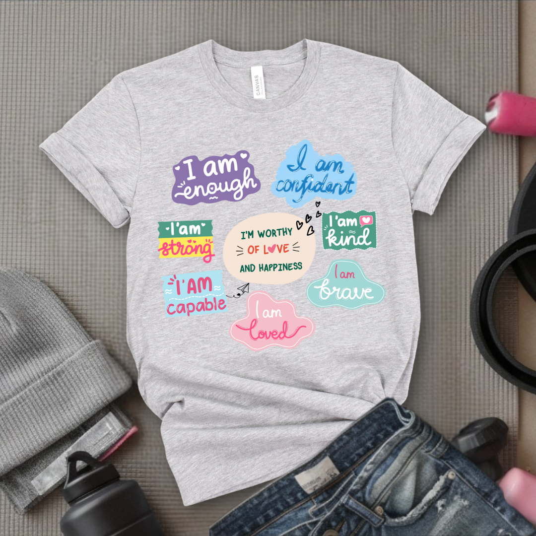 I am Inspiration Shirt - I am Enough T-shirt - Motivational Y2k Style Tshirt - Positive Quotes Tee - Self Love Gift for Women - Bella Canvas 3001