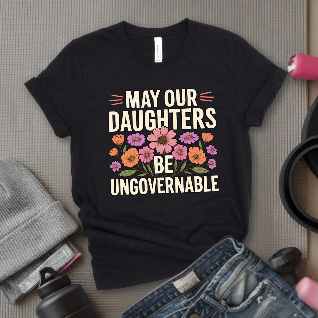 May Our Daughters Be Governable - Mother's Day Gifts - Women Empower Feminist Tee - Bella Canvas 3001