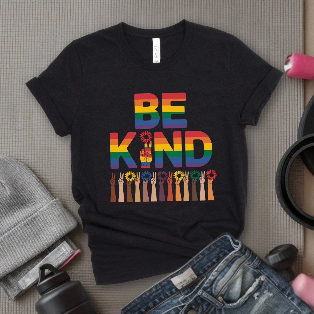 Be Kind Flowers - Girl Power Inspirational T-Shirt - Women Empowerment Tee - Gift for Her - Bella Canvas 3001