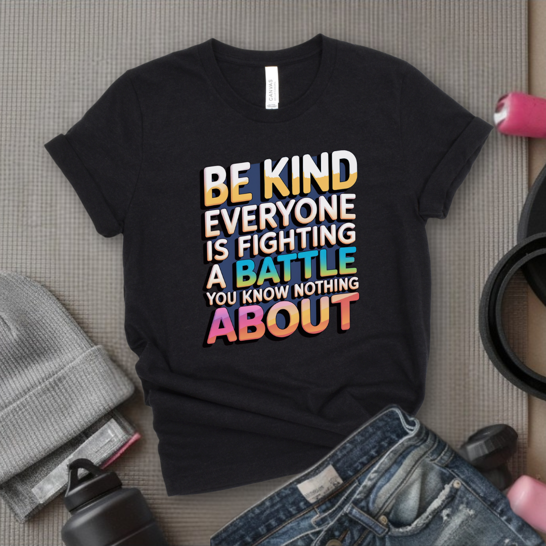 Be Kind Everyone Is Fighting A Battle You Know Nothing About  - Women Empowerment Tshirt - Gift for Strong Women, Feminists - Bella Canvas 3001