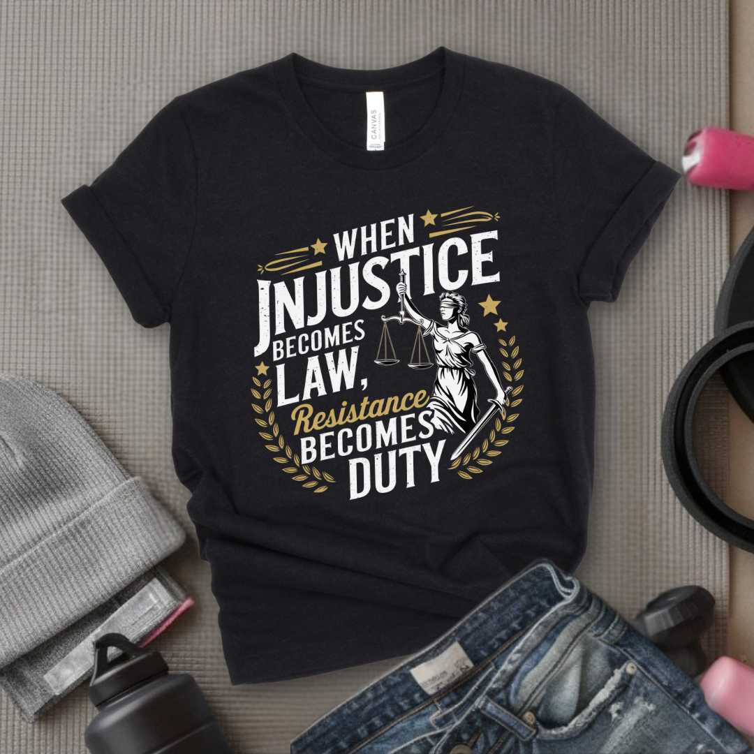 When Injustice Becomes Law Resistance Becomes Duty - Women Empowerment Tshirt - Gift for Strong Women, Feminists - Bella Canvas 3001