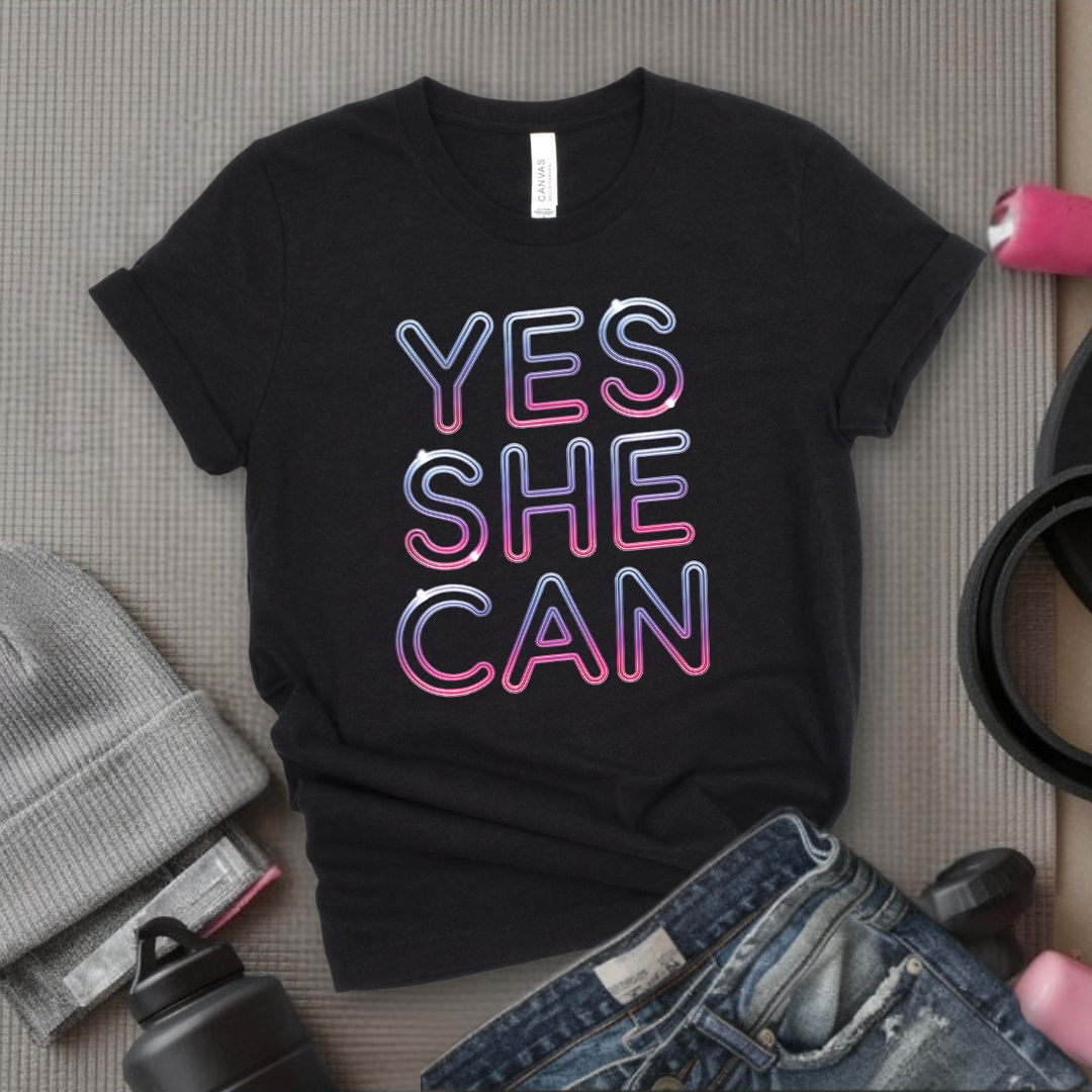 Yes She Can - Women Right Tee - Unisex Jersey Short Sleeve Shirt - Women Empowerment Gift for Her, Female Friends - Bella Canvas 3001