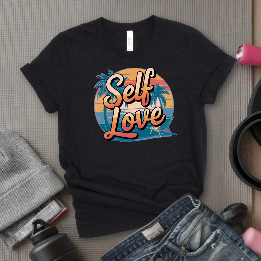 Vintage Self Love Beach Vibes T-shirt - Unisex Jersey Short Sleeve Shirt - Gift for Yourself - Bella Canvas 3001