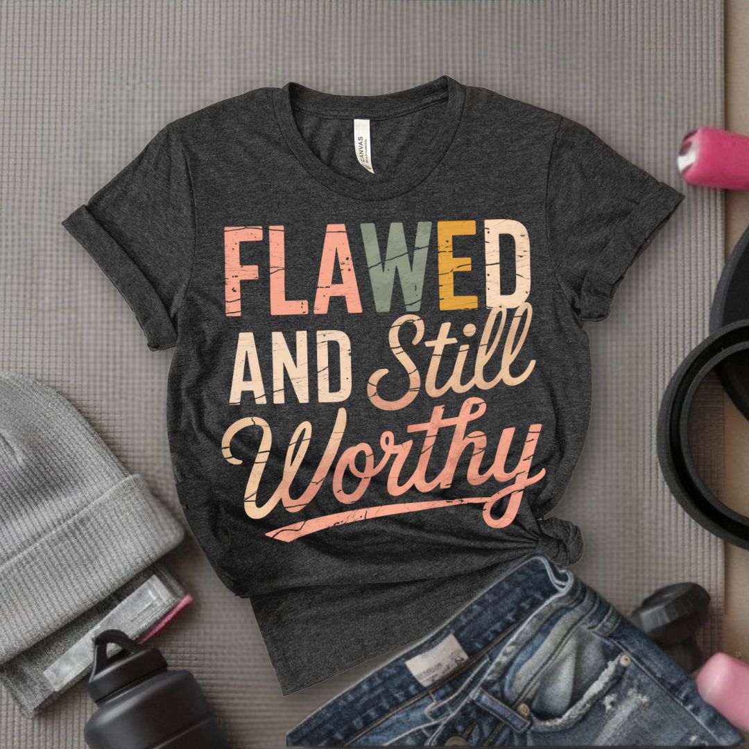 Flawed And Still Worthy - Feminist T-Shirt - Women Empowerment Tee - Bella Canvas 3001