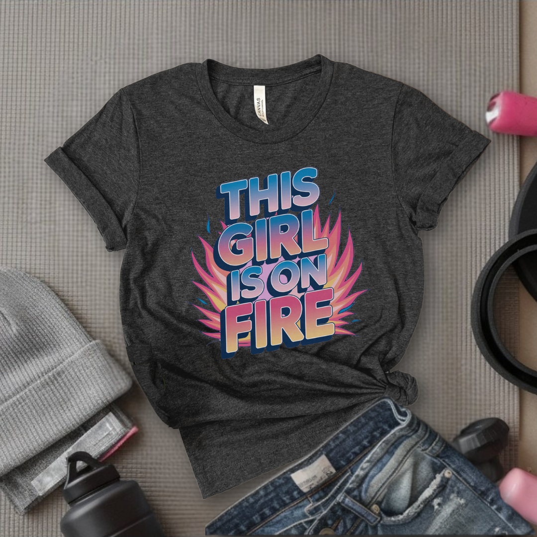 This Girl is On Fire T-shirt - Unisex Jersey Short Sleeve Shirt - Women Empowerment Inspired Tee - Gift for Yourself, Female Friends - Bella Canvas 3001