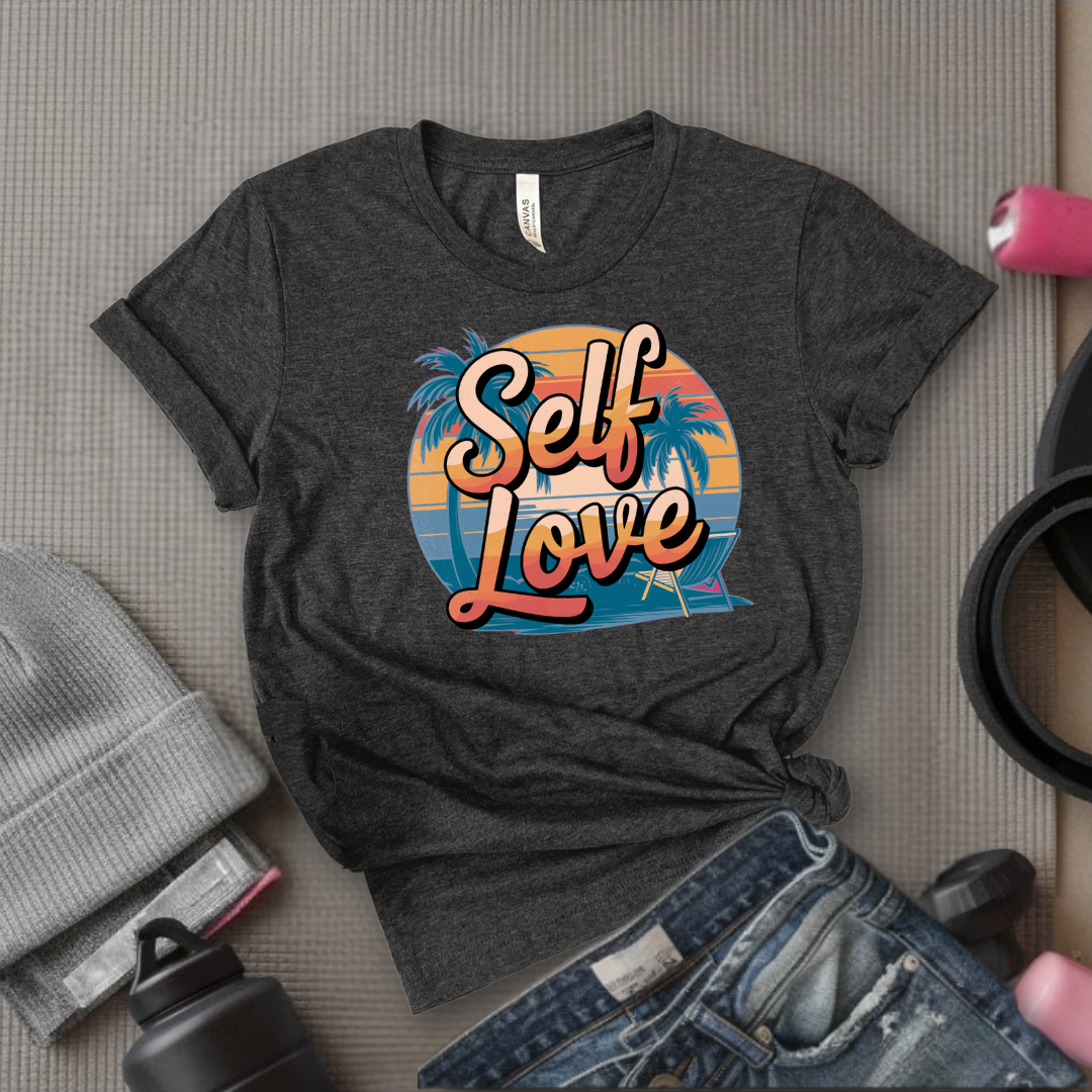 Vintage Self Love Beach Vibes T-shirt - Unisex Jersey Short Sleeve Shirt - Gift for Yourself - Bella Canvas 3001