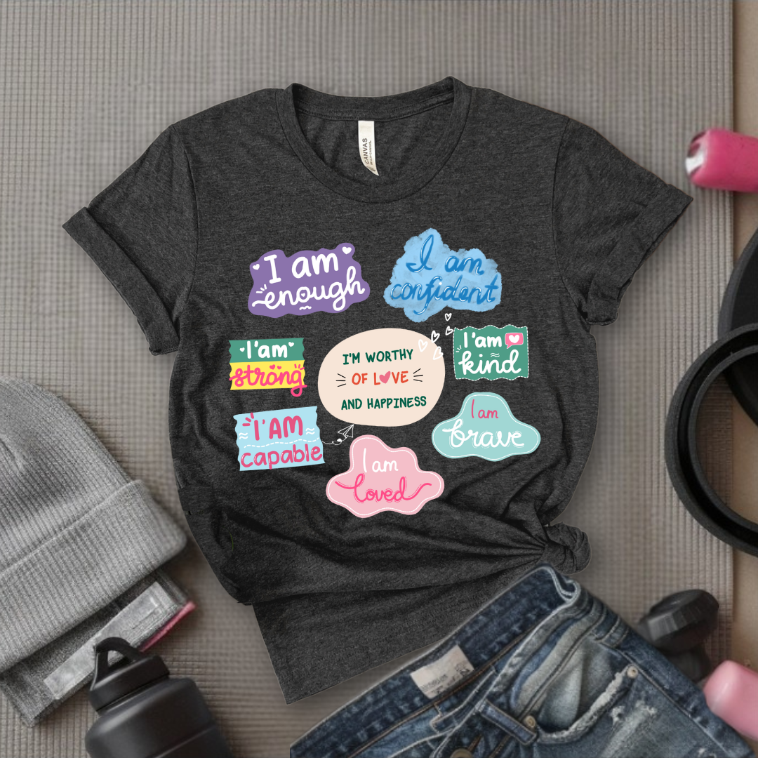 I am Inspiration Shirt - I am Enough T-shirt - Motivational Y2k Style Tshirt - Positive Quotes Tee - Self Love Gift for Women - Bella Canvas 3001