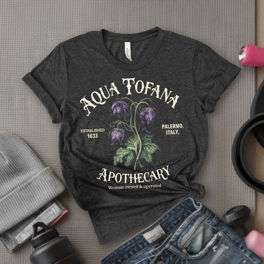 Aqua-Tofana-Apothecary T-Shirt - Women Emporment Shirt - Gift for Feminists - Bella Canvas 3001