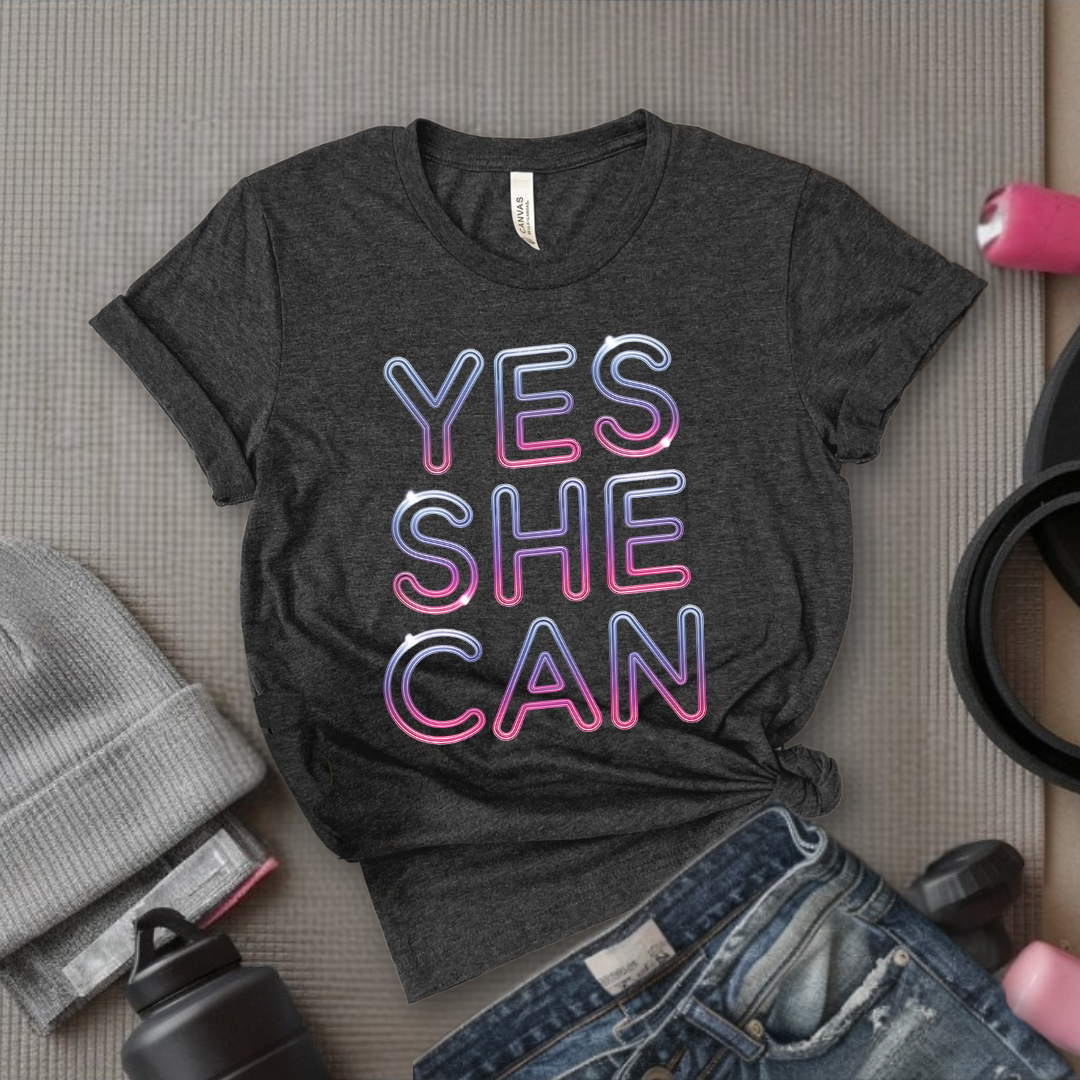 Yes She Can - Women Right Tee - Unisex Jersey Short Sleeve Shirt - Women Empowerment Gift for Her, Female Friends - Bella Canvas 3001